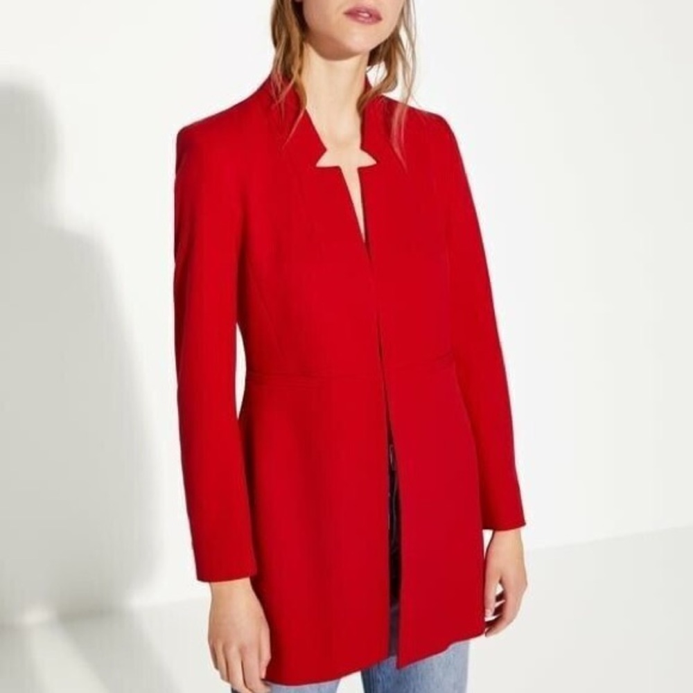Red Zara Blazer Jacket XS